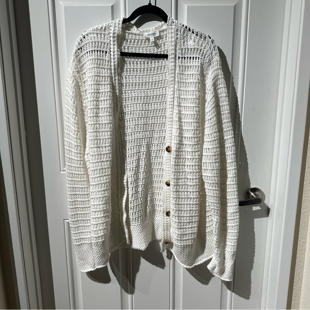 Haven Well Within XXL Cotton Cream Knit Cardigan